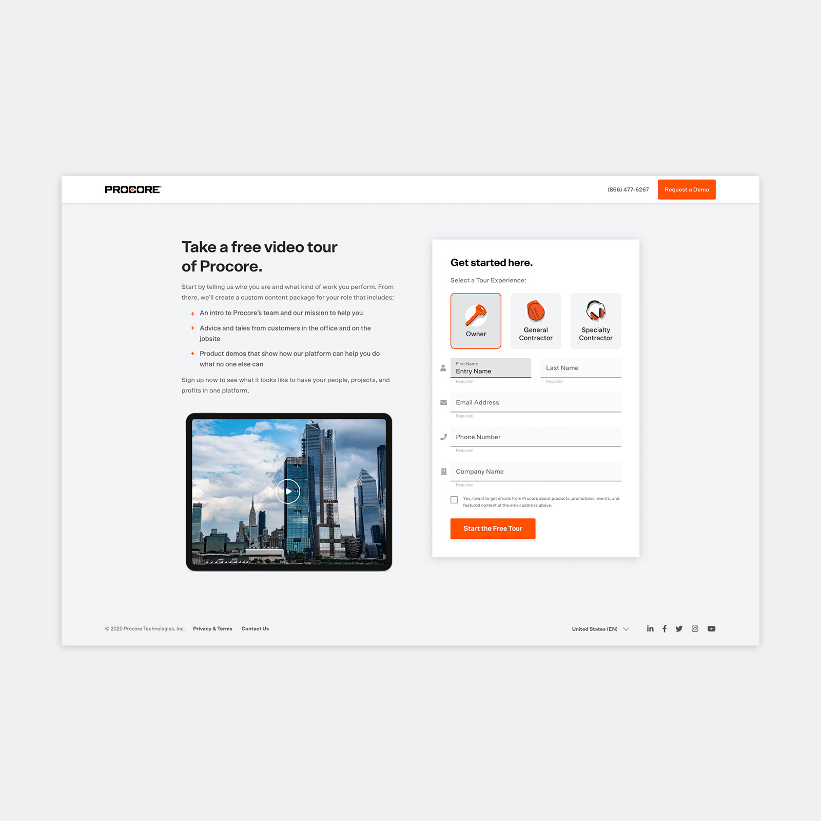 Procore Website Design