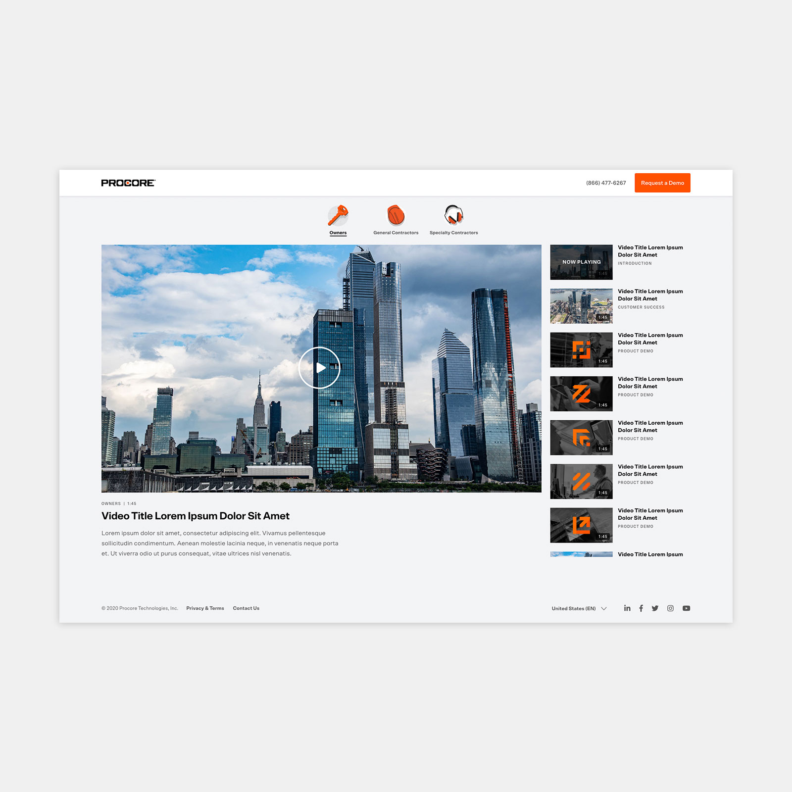 Procore Website Design